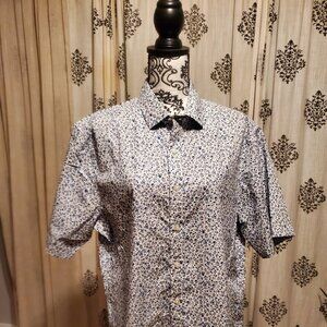 Claiborne Floral Short Sleeve Button Up